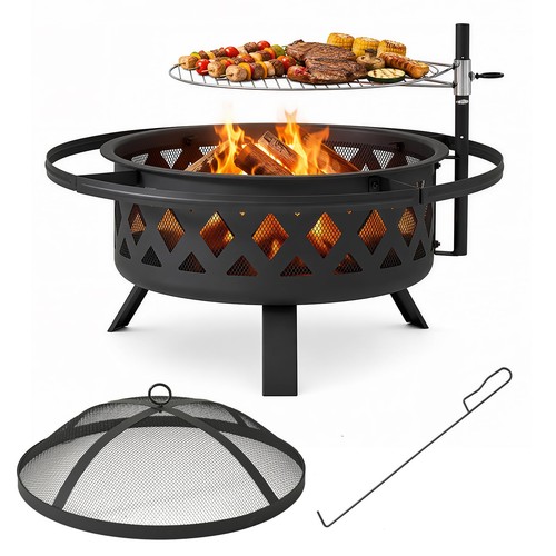 Aoxun feuerschale mit - 2-in-1,