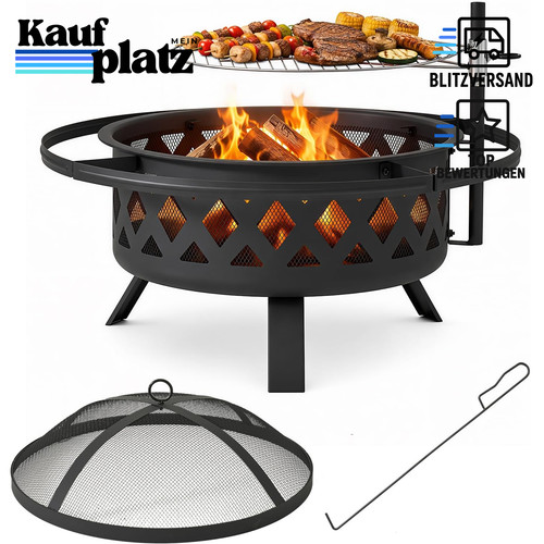 Feuerschale mit grill 1 - feuerschale, 2-in-1