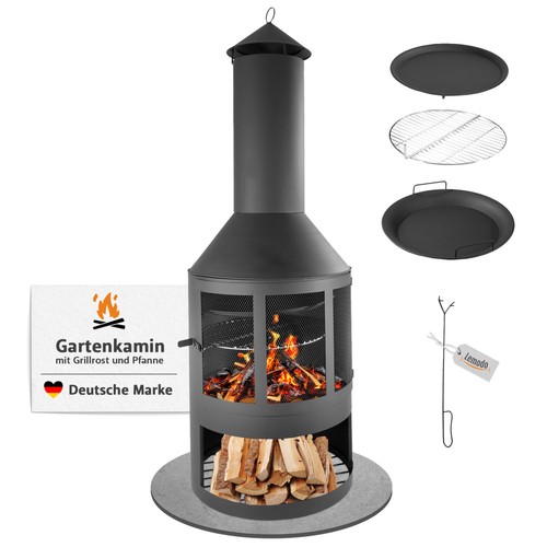 Gartenkamin mit grillrost und - mit,